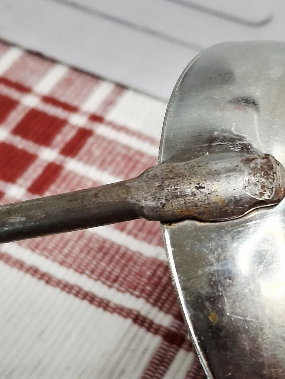 Vintage Red A&J Ekco Ladle Dipper Wood Handle Rustic Farmhouse Kitchen Decor USA
